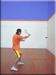 Backhand stop volley backswing