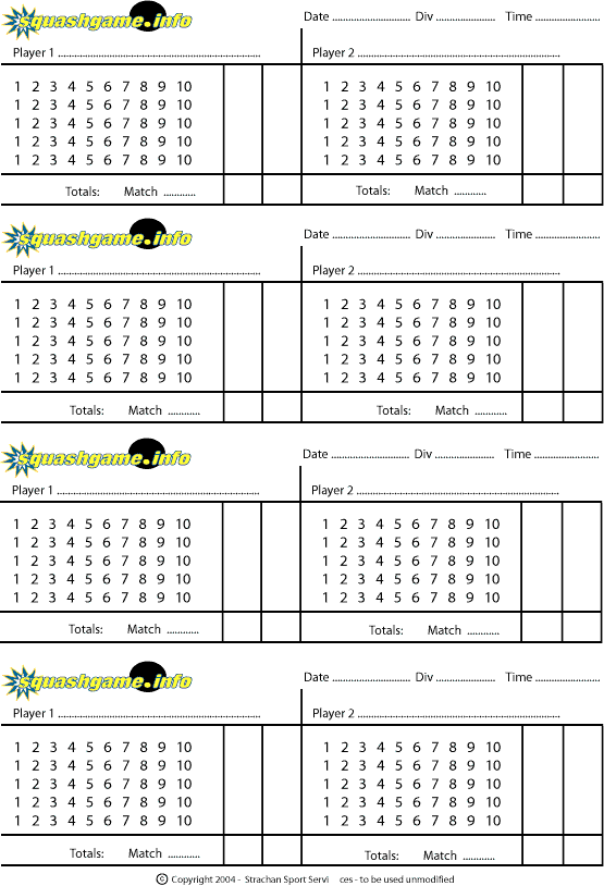 Score Sheets 9pt